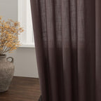 Nanspring Linen Curtains for Bedroom Back Tab Light Filtering Privacy Semi Sheer Drapes Modern Farmhouse Decor Linen Textured Gauze Curtain for Living Room Bathroom 2 Panels Set Coffee 52x72