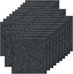 30Pcs Carpet Tiles Peel and Stick, Self Adhesive Carpet Floor Tile 12” x 12”, Dark Grey Soft Padded Flooring Sticker, Home Decor for Bedroom Living Room Office, 30 sq ft per Box