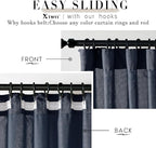 XTMYI Navy Blue Short Length Curtains for Windows,Linen Sheer Cutains for Bedroom Kitchen,45 Inch Long