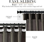 XTMYI Brown Linen Sheer Curtains for Living Room,Pleated Back Tab Light Filtering Curtain Drapes 90 Inches Long 2 Panels Set