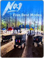 VIC 680lbs Super Cart & Table 1=5 Set, 480L Mega Capacity 54" Extra Long Double Decker Folding Wagon, Heavy Duty Collapsible Carts with Brakes, All-Terrain Big Wheels for Camping, Store, Shopping