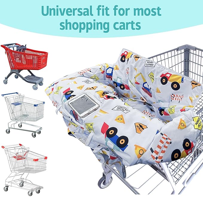 Shopping Cart Cover for Baby,2-in-1 High Chair Cover with Portable Cloth Bag,Cart Seat Pad for Babies Grocery Cushion Cover Restaurant,Suitable for All Supermarkets