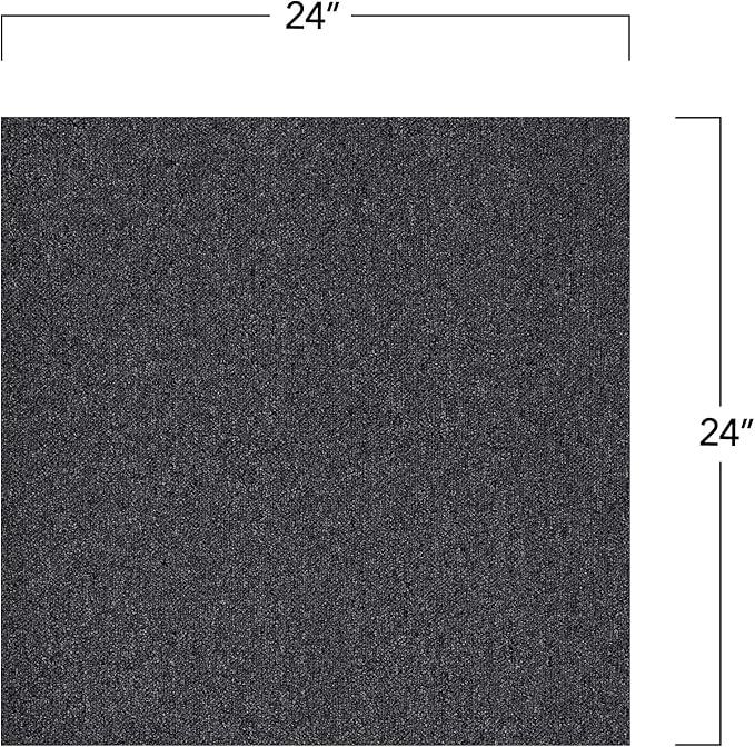Mohawk Advance 24" x 24" Berber (Loop pile), 0.11" Pile Height, Carpet Tile, Nylon Fiber, Black Color, (24 Tiles), (96 sqft/carton)