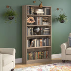 Bush Furniture Universal Tall 5 Shelf Bookcase in Ash Gray, Vertical Storage and Display Bookshelf for Home Office or Living Room Organization