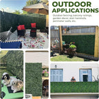 Artificial Boxwood Roll Panels: 60"x128" (53.5 sqft) UV-Anti Faux Hedge Privacy Screen - 4-Layer Fake Greenery Ivy Vine Grass Wall for Garden, Patio, and Balcony Backdrop Decoration