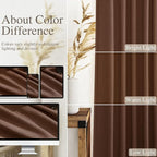 Mocha Brown Linen Curtains Semi Sheer96 Inches 2 Panels for Living Room Back Tab Rod Pocket Light Filtering for Bedroom Dinning Room Vintage Rustic Farmhouse Coastal Decor Protect Privacy 52x96