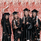 KatchOn XtraLarge Wavy Rose Gold Fringe Backdrop - 3.2x6.5 Feet Pack of 2 | Wine Bachelorette Party Decorations | Birthday Decorations for Women