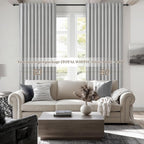 Grey Curtains 60 Inch Length Wide Pleated Blackout Curtain for Sliding Glass Door/Living Room, Farmhouse Linen Thick Boho Bedroom Heavy Insulated Large Window Drapes (60" Wx90 Lx2Panels)