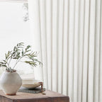 Beige White Pinch Pleated Linen Curtains 2 Panels 100 Inches Long for Living Room Bedroom Memory Training Shaped Semi Sheer Pleat Drapes with Hooks Rings Light Filtering Window Curtain 40x100