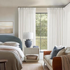 Pinch Pleated Linen 108 Inch Curtains 70 Inch Width for Living Room Divider Light Filtering Ivory Beige White Extra Wide Patio Curtains for Sliding Door Balcony Floor to Ceiling Picture Window 70x108