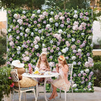 Artificial Luxury‌ Flower Wall Panel, Gorgeous 3D Silk Floral Backdrop for Wedding, Baby Shower, Party and Home Decor, Quick Assembly/Storage, Eco ＆ Pet Friendly, 2 pcs, Each Panel 2 * 8 ft.