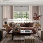 Extra Wide 70 Inch Blackout Curtains 96 Inches Long for Living Room, Rustic Boho Room Darkening Textured Linen Pleated Dining Room Insulated Ceiling Track Window Drapes 70"W x 96"L 2 Panels