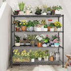 45 "W Metal Shelving Unit 4 Tier Storage Shelves Adjustable Wire Shelving Metal Shelf Pantry Shelves Wire Rack Commercial Shelving for Kitchen Pantry Utility Room Garage 45 "W x 59.4 "Hx 13.5" D Black