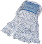 Amazon Basics Loop-End Rayon Finish Commercial String Mop Head, 5 Inch Headband, Medium, 6-Pack