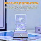 EUSTUMA LED Light Base Non-Slip Square Display Stand In A Variety of Colors,Suitable for Glass Crystal Spherical Artwork (Silver Flat Top Surface)