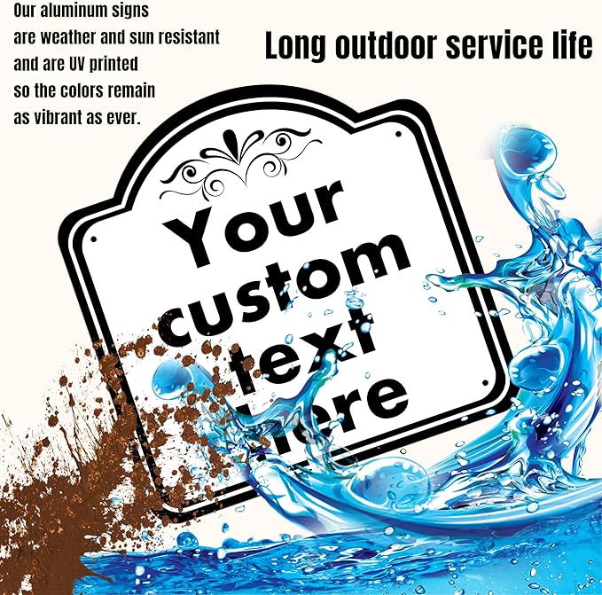 Custom Sign, Custom Indoor/Outdoor Decorative Sign，Aluminum Weatherproof Metal Sign Multiple Sizes, Customize for Office, Business, Workplace, office, Home, Delivery Signs