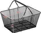 Mophorn 12PCS Shopping Baskets with Handles, Black Metal Shopping Basket, Portable Wire Shopping Basket, Black Wire Mesh shopping Basket Set for Stores Shopping