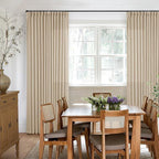 Warm Beige Linen Curtains 102 Inches Long 2 Panels for Living Room Thick Linen Flax Cloth Pinch Pleated Memory Trained Back Tab Light Filtering Semi Sheer Curtain with Hook Rings Sand Cream Neutral