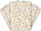 12x15 (50) Pink and Gold Hearts Valentine's Day Designer Poly Mailers Waterproof Self Sealing Tear Resistant Polymailers Large Shipping Envelopes Premium Printed Bags For Small Businesses