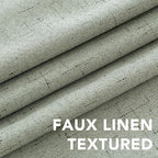 H.VERSAILTEX Linen Blackout Curtains 96 Inches Long 100% Absolutely Blackout Thermal Insulated Textured Linen Look Curtain Draperies Anti-Rust Grommet, Energy Saving with White Liner, 2 Panels, Sage