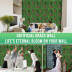 Boxwood Roll Panels, Grass Wall 20"x20"(16PCS), Grass Backdrop, Privacy Screen, Sun Protected Green Wall Decor for Outdoor, Indoor, Garden, Backyard and Décor