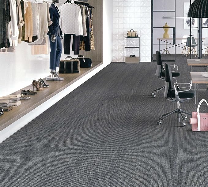 jxgzyy Commercial Carpet Tiles, 20×20 Inch, 0.31'' Padded Carpet Squares for Dorm, Non-Adhesive Carpet Flooring with Textured Silicone Back, Easy DIY, Renter-Friendly, 4 Pcs/10.8 Sqft