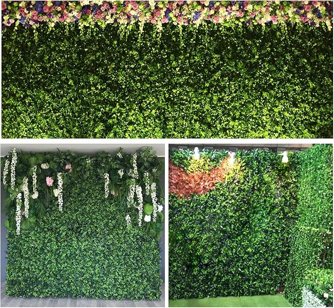 Boshen Artifical Grass Wall Backdrop 6PCS 20"x20" Boxwood Panels Grass Boxwood Hedge Wall Greenery UV Protected Artificial Grass Wall Decor for Party Wedding Backyard Indoor Outdoor