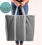 CleverMade Collapsible Laundry Caddy - Gray Stone Gray 2 Pack 64L / 17 Gal - Foldable Storage Organization Container Clothes Room Storage Solution