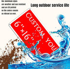 custom street sign,Custom Sign, Aluminum Weatherproof Metal Sign Multiple Sizes, Reflective.Customize for Office, Business, Workplace, office, Home, Delivery Signs(6 * 16 Inch)