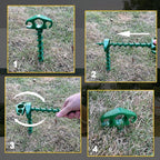 Tent Stakes Ground Anchors Screw in, 6 Pack Sand Stakes for Beach 9.4 Inch Heavy Duty Spiral Tent Pegs for Camping, Party, Hiking, Outdoor Decoration (6, Green)