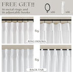 Extra Long Pinch Pleated Linen 120 Inch Curtains 2 Panels Set for Living Room Bedroom Farmhouse Snow White Cotton Linen Blend Back Tab Memory Shape Pinch Pleat Ceiling Floor Window Curtains 10 FT