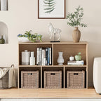 Wooden Cube Storage Organizer with Closed Back Panel, 11in Cube Shelf Opening, Bookshelf, Display Shelf,Closet Cabinet for Home and Office (White Oak, 5-Cube 35.98L*9.45W*24.09H)