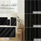 Black Linen Curtains 102 Inches Long 2 Panels for Living Room Modern Thick Linen Flax Pinch Pleated Memory Trained Light Filtering Ceiling Semi Sheer 102 Inch Curtain with Hook Rings Back Tab