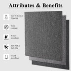 20" X 20" Carpet Tiles, Carpet Squares, 24 Tiles/64.5 Sq.Ft per Box, Floor Carpet Tiles for Home Office Industry, Grey