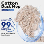 Matthew Cleaning 24'' Cotton Dust Mop Refill Washable Thick Tufted Replacement Heads for Residential & Commercial Use Fit All 24'' Dust Mop Frames, Hardwood, Laminate, Concrete Floors 3 Pack