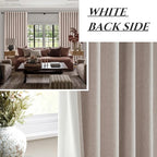 Extra Wide 70 Inch Blackout Curtains 96 Inches Long for Living Room, Rustic Boho Room Darkening Textured Linen Pleated Dining Room Insulated Ceiling Track Window Drapes 70"W x 96"L 2 Panels