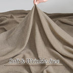 Linen Khaki Sheer Curtains 102 Inches Long, Back Tab with Hooks, Pinch Pleated Drapes for Patio Sliding Glass Door, Bedroom Privacy Textured Curtain Panels for Dining Room 2 PCs, 42 Inch Winde