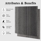 24 Tiles 20 X 20 Inch Carpet Tiles Floor, Carpet Squares for Living Room Bedroom Office, Stripe Dark Grey (64.5 Sq.Ft per Box)