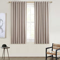 Black Out Linen Boho Curtains 72 Inch Long, Living/Bedroom Curtains 72 Inches Length 2 Panels Set Drapes for Window Energy Saving Noise Reducing Nursery (50" W x 72" L) Back Tab,Hook Belt