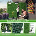20"x20" 12pcs Grass Wall Panels, Artificial Fern Grass Backdrop with UV Protection, Fake Greenery Plant Boxwood Panels, Green Wall Decor for Outdoor Indoor Patio Garden Backyard