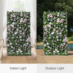 Artificial Luxury‌ Flower Wall Panel, Gorgeous 3D Silk Floral Backdrop for Wedding, Baby Shower, Party and Home Decor, Quick Assembly/Storage, Eco ＆ Pet Friendly, 2 pcs, Each Panel 2 * 8 ft.