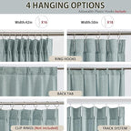 Light Blue Linen Pinch Pleat Curtains 105 Inches Long 50 Wide Per Panel Pleated Semi Sheer Textured Drapes Hooks Back Tab Coastal Modern Light Filtering Curtain 2 Panels Set