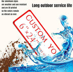 Custom Sign, custom street sign，Aluminum Weatherproof Metal Sign Multiple Sizes, Double-sided.Customize for Office, Business, Workplace, office, Home, Delivery Signs(6 * 24 Inch)