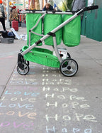 GreenCart Lightweight Cart with Reusable and Foldable 3 Bags Easy for Shopping and Carrying Groceries in Store (Black Frame + 3 Green Baskets)