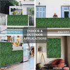 Artificial Grass Wall Panel,10"x 10"(24P) 4-Layer Leaf UV-Anti Greenery Faux Boxwood for Indoor,Outdoor Patio Balcony Privacy & Ivy Fence Covering Privacy, Garden, Backyard Wall Backdrop Decor
