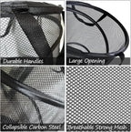 BATTOO Collapsible Laundry Baskets, Foldable Hamper for Laundry, Extra Large Pop Up Laundry Hamper 113L with Portable Bag Mesh Clothes Hamper for Bathroom, Campout, Dorm or Travel