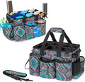 LoDrid Large Professional Cleaning Caddy with Detachable Divider, Supply Organizer with Handle and Shoulder Strap, Cleaning Bags for Housekeepers & Cleaners, Totem