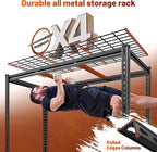 REIBII 48" W Garage Shelving 3000LBS Metal Shelving Heavy Duty Storage Shelves Adjustable Metal Shelf 5 Tier Pantry Shelves for Warehouse Garage Basement Pantry 48" W x 24" D x 72" H