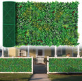 Artificial Grass Wall Panels, 40"x120" (33.33 sqft) Boxwood Wall Roll with Tropical Leaves, Faux Greenery Privacy Fence Screen, Grass Backdrop for Outdoor Indoor Garden Birthday Wedding Decor