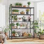 REIBII 1984LBS Storage Shelves with Wheels 75.2"H Wire Shelving Unit, Metal Shelving with Wheels & Feet, 5 Tier Adjustable Metal Dorm Storage Shelves for Pantry Kitchen Garage, 75.2"H x 35.5"W x 16"D